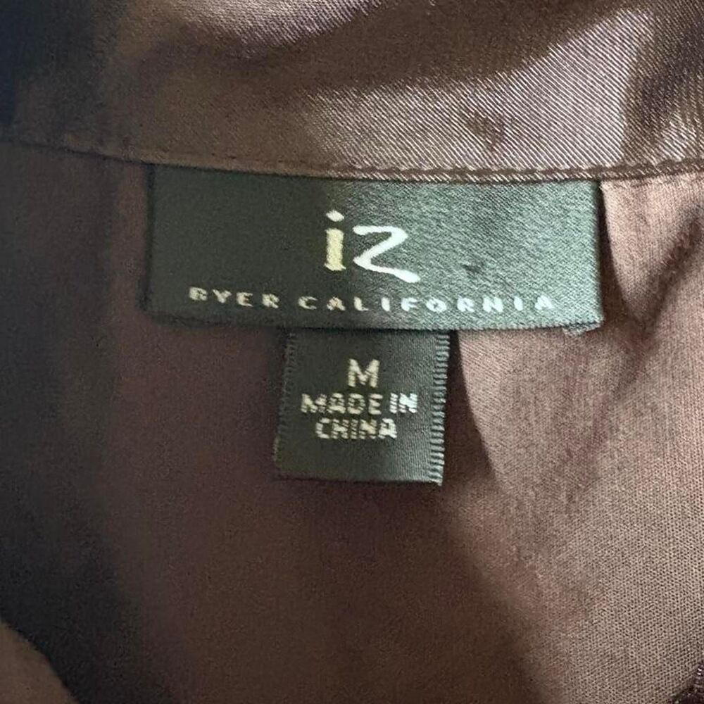 Iz Byer Y2K 90s Vintage Dark Brown Dress Cap Sleeves Mini Cute Retro Indie - Picture 6 of 7